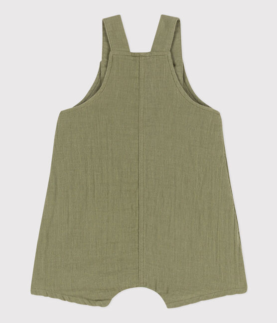 Kurze Baby-Latzhose aus Musselin grün MARECAGE