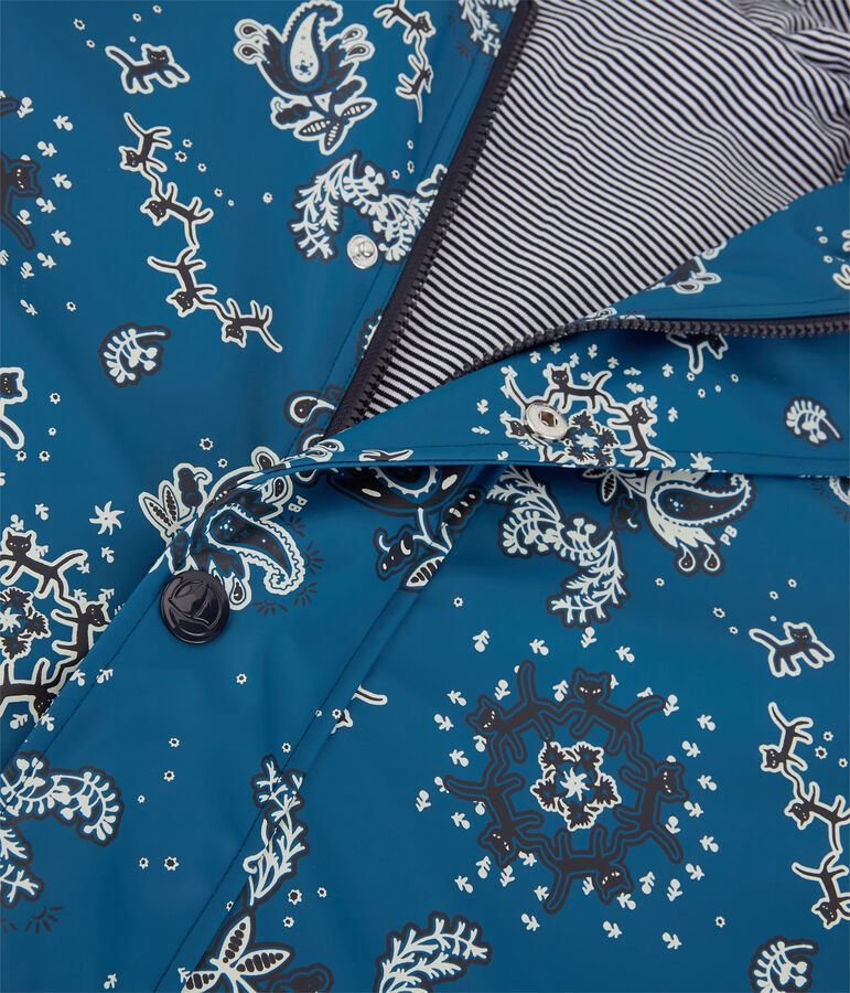 Klassische Regenjacke aus recyceltem Material und BIO-Baumwolle blau