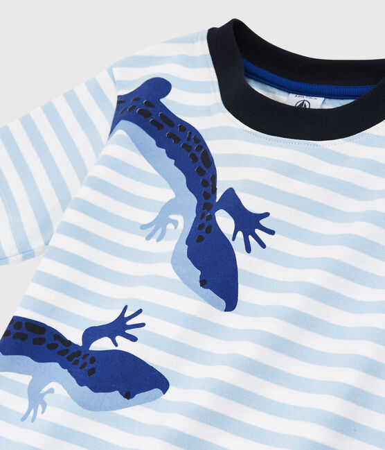 Kurzärmeliges Kinder-T-Shirt aus Jersey für Jungen blau JASMIN/weiss MARSHMALLOW