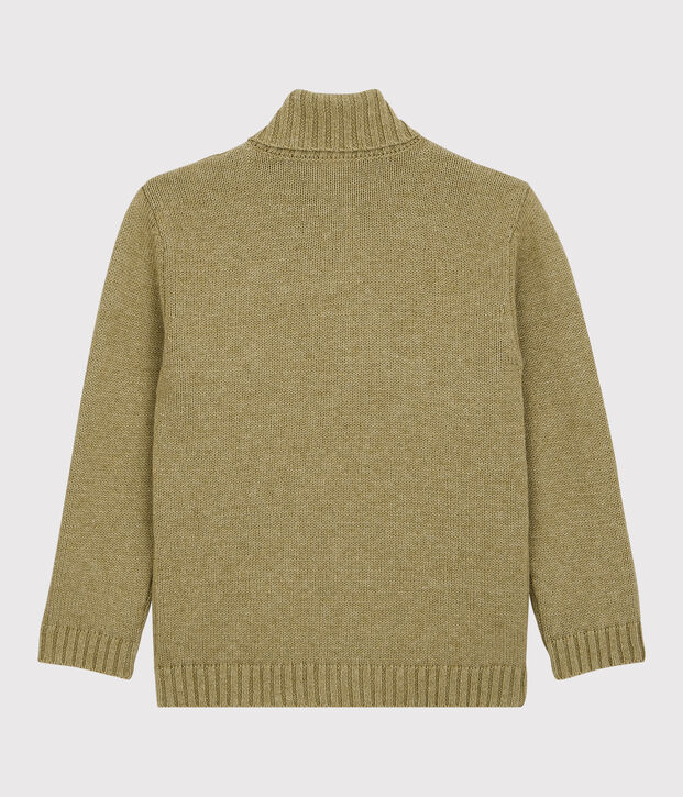 Kinder-Cardigan aus Wolle und Baumwolle f&uuml;r Jungen beige/vielfarbig