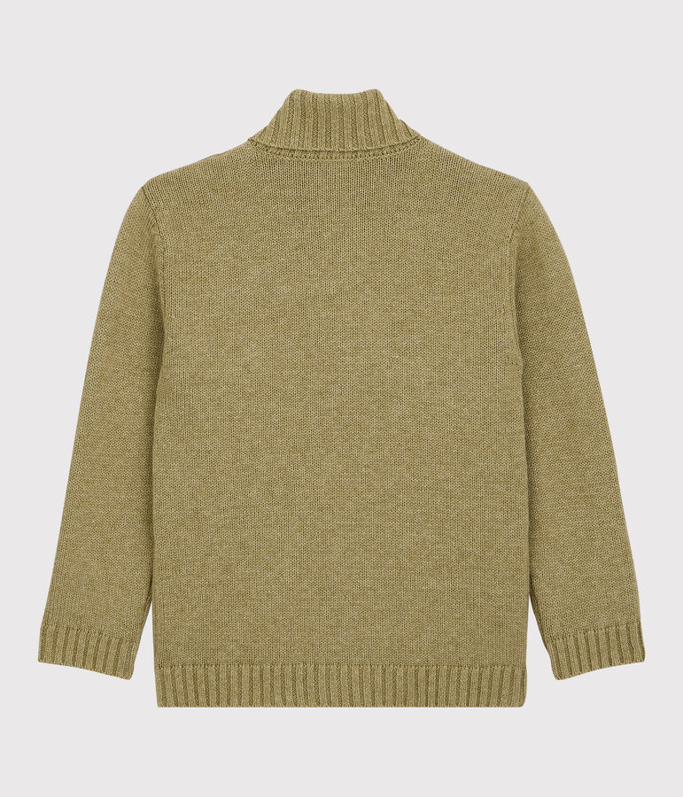 Kinder-Cardigan aus Wolle und Baumwolle f&uuml;r Jungen beige/vielfarbig