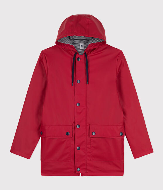 Klassische Regenjacke aus recyceltem Material und Bio-Baumwolle rot CORRIDA