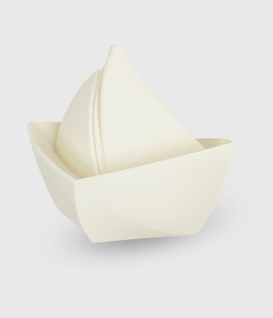 Baby-Badespielzeug Schiff aus Silikon weiss MARSHMALLOW