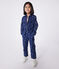 Langärmeliger Kinder-Overall aus Baumwolle mit Blumenmuster blau MEDIEVAL/weiss MARSHMALLOW