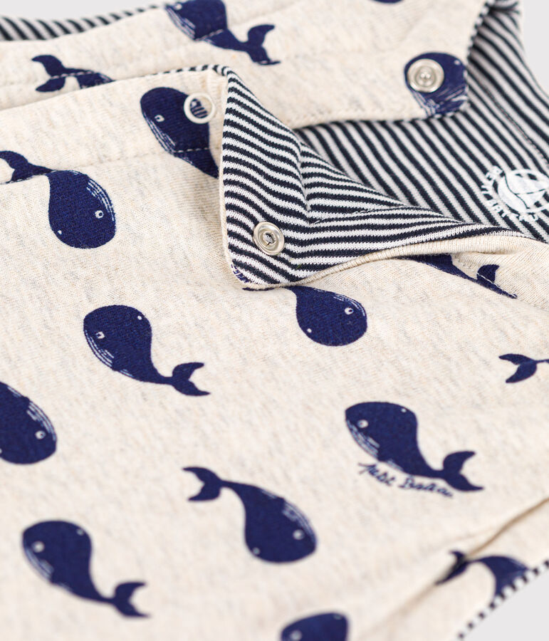 &Auml;rmellose Baby-Wendejacke mit Walmotiv aus Baumwolle beige MONTELIMAR/blau MEDIEVAL