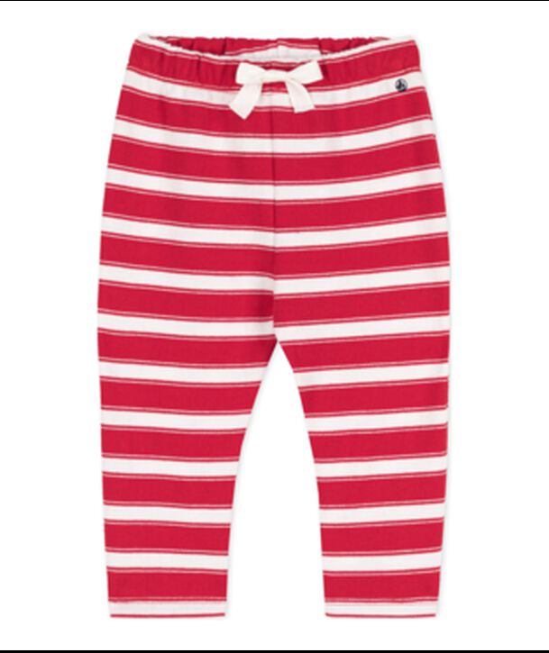 Baby-Hose aus gestreiftem dickem Jersey rot/weiss