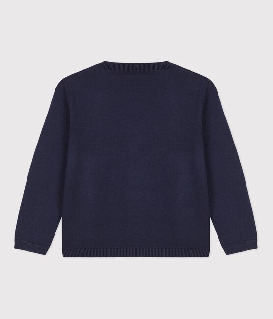 Kinder-Cardigan aus Wolle und Baumwolle für Jungen blau SMOKING