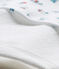 Kurzer Baby-Jungen-Einteiler im Materialmix weiss ECUME/weiss MULTICO