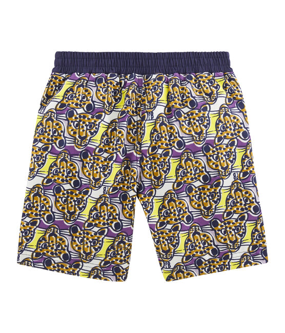 Bedruckte Strandshorts Kinder Jungen weiss MARSHMALLOW/weiss MULTICO