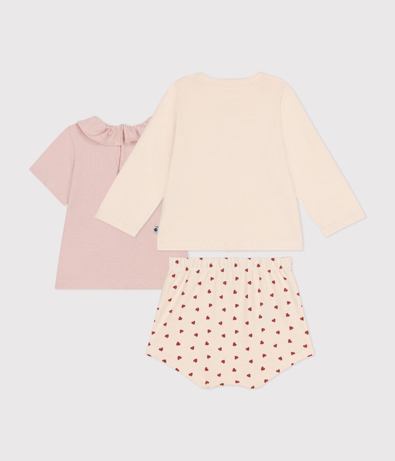 3er-Baby-Set aus leichtem Jersey weiss AVALANCHE/ MULTICO