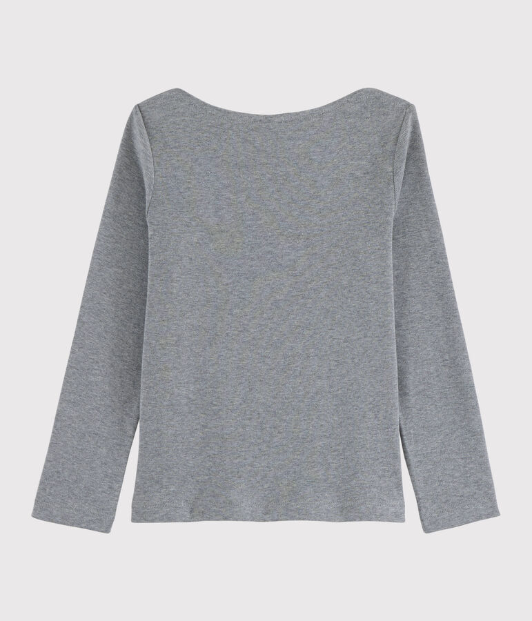 Kinder-T-Shirt mit Siebdruck f&uuml;r M&auml;dchen grau