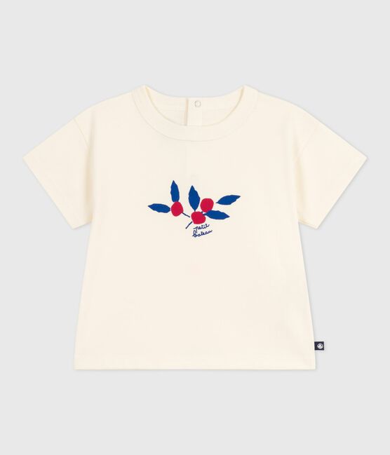 Langärmeliges Baby-T-Shirt aus Baumwolle mit Herzmotiv MILK/ MULTICO