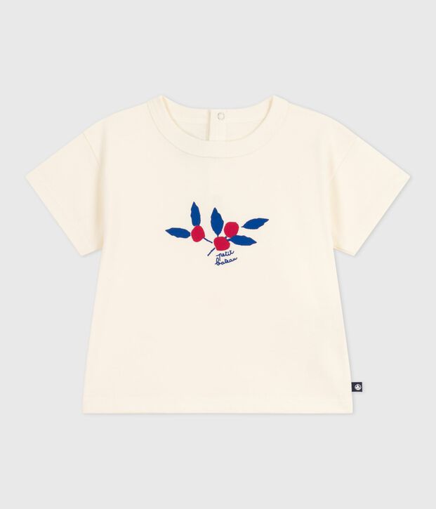 Lang&auml;rmeliges Baby-T-Shirt aus Baumwolle mit Herzmotiv naturfarben/vielfarbig