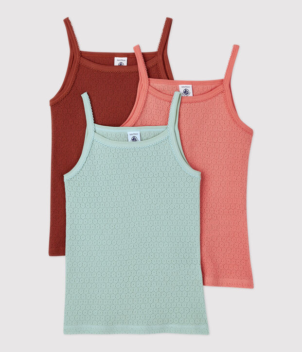 3er-Set Spaghetti-Tops f&uuml;r M&auml;dchen vielfarbig