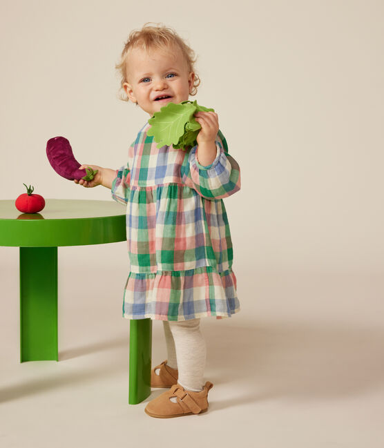 Langärmeliges Baby-Kleid aus Musselin weiss AVALANCHE/ MULTICO