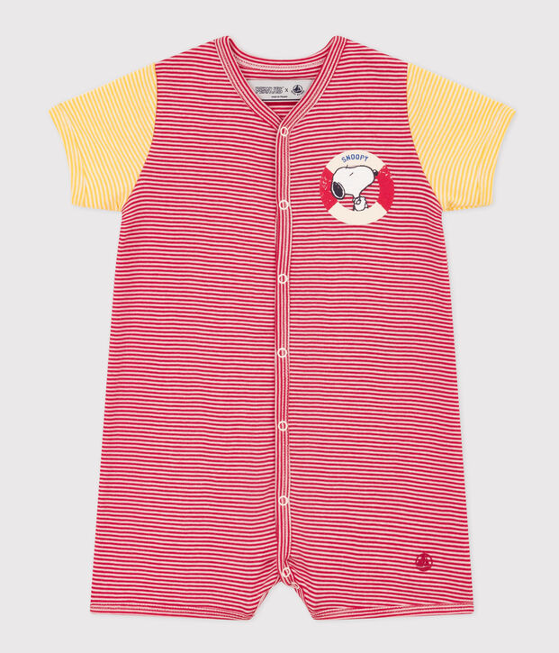 Kurzoverall Petit Bateau X Snoopy aus Baumwolle f&uuml;r Babys rot/weiss