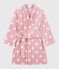 Kinder-Bademantel aus gemustertem Fleece rosa/weiss