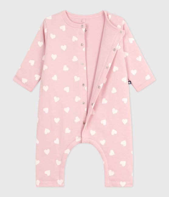 Wattierter Baby-Overall aus Baumwolle mit Herzmotiv rosa JOLI/ MILK