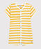 Baby-Kurzoverall aus Baumwolle mit Streifenmuster gelb OCRE/weiss MARSHMALLOW