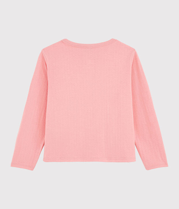 Kinder-Cardigan aus gedoppeltem Jersey f&uuml;r M&auml;dchen rosa
