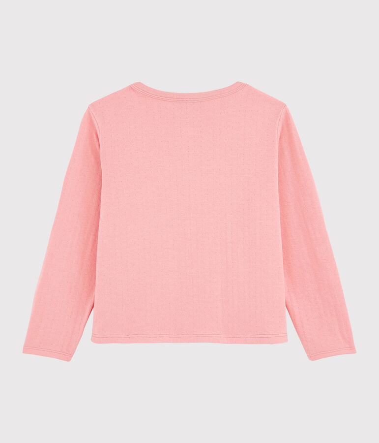 Kinder-Cardigan aus gedoppeltem Jersey f&uuml;r M&auml;dchen rosa