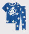 Pyjama aus Rippstrick mit Sternenmotiv blau MAJOR/weiss ECUME