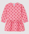 Langärmeliges Baby-Kleid für Mädchen rosa CHEEK/rot TERKUIT