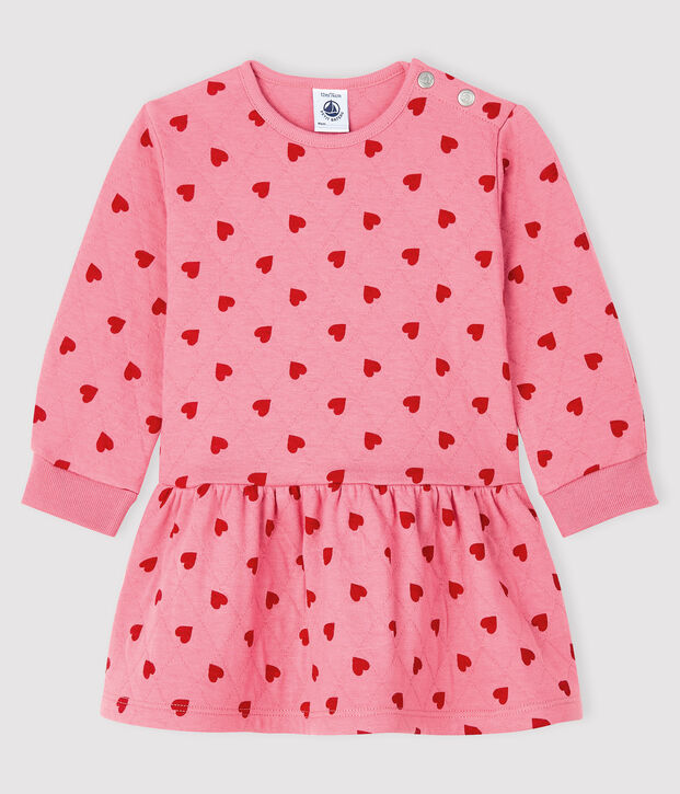Lang&auml;rmeliges Baby-Kleid f&uuml;r M&auml;dchen rosa/rot