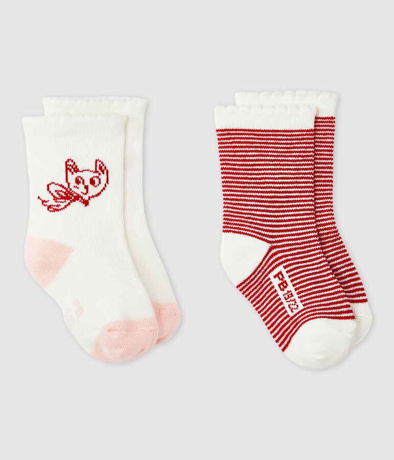 2er-Set Babysocken mit Motiv f&uuml;r M&auml;dchen vielfarbig