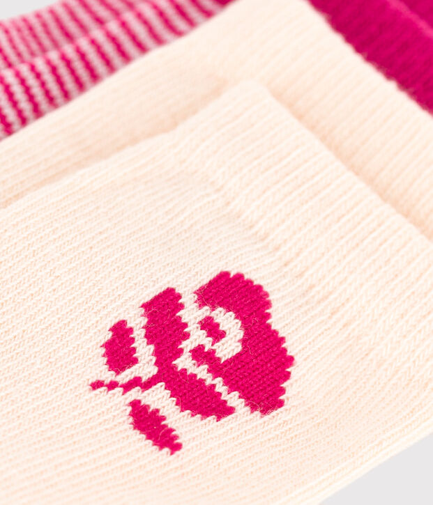 2 Paar Baby-Socken aus Baumwolle mit Blumenmotiv vielfarbig