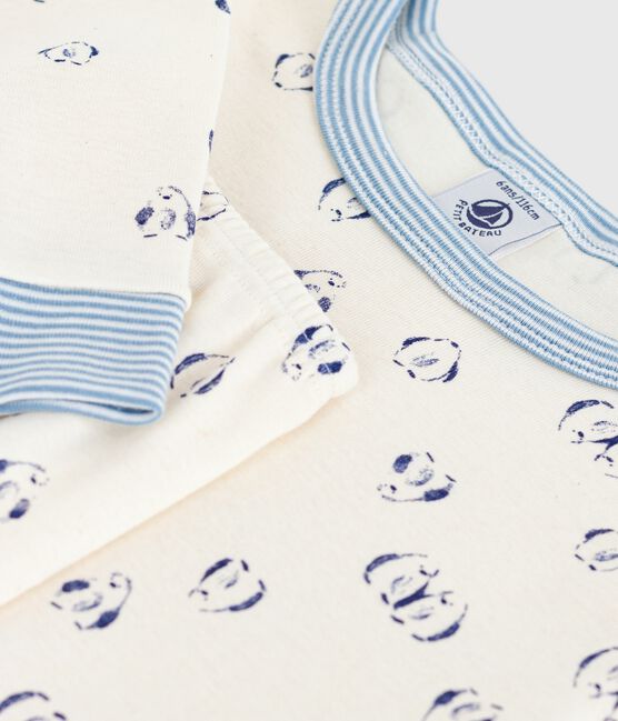 Kinder-Pyjama aus Baumwolle mit eng anliegenden Beinen und Muster blau MILK/ SOIR