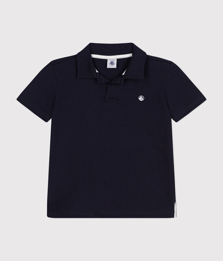 Kurz&auml;rmeliges Jungen-Poloshirt aus Baumwolle blau