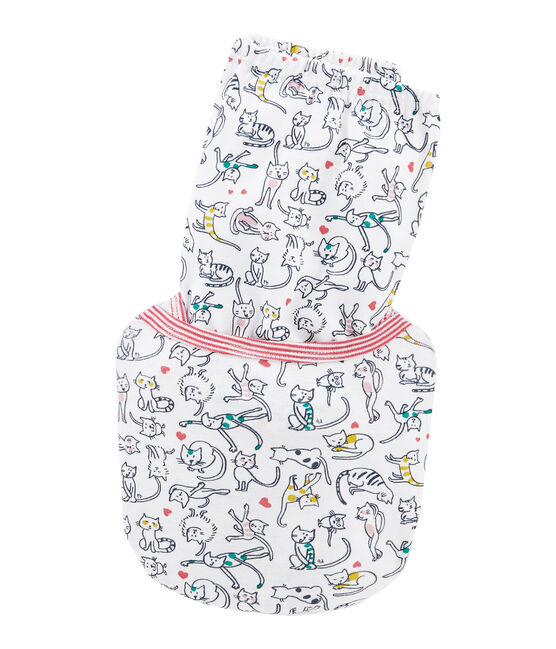 Rippstrick-Pyjama für Mädchen weiss MARSHMALLOW/weiss MULTICO