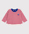 Langärmeliges Baby-T-Shirt aus Baumwolle mit Streifen rot POMPEI/ MILK