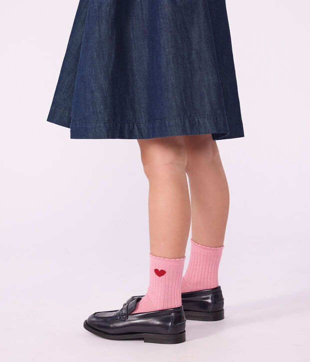 3er-Set Kinder-Socken aus Baumwolle mit Herzmotiv vielfarbig