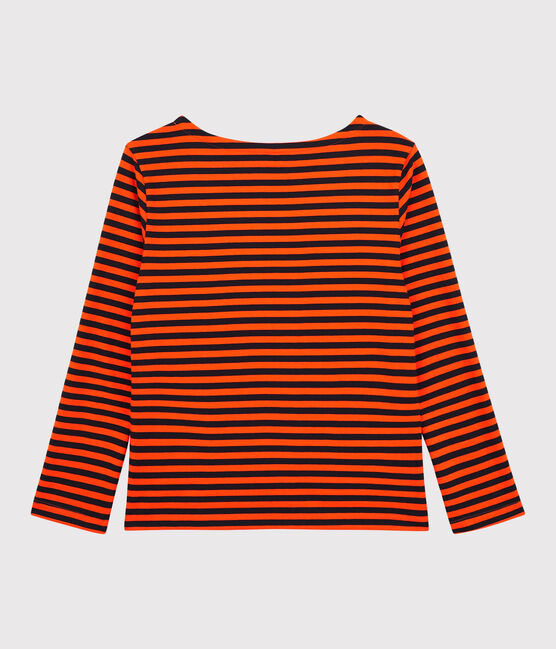 Baumwoll-T-Shirt mit Marinestreifen Damen blau SMOKING/ CAROTTE