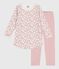 Kinder-Nachthemd und Leggings aus Nicki mit Blumenmotiv rosa JOLI/weiss MULTICO