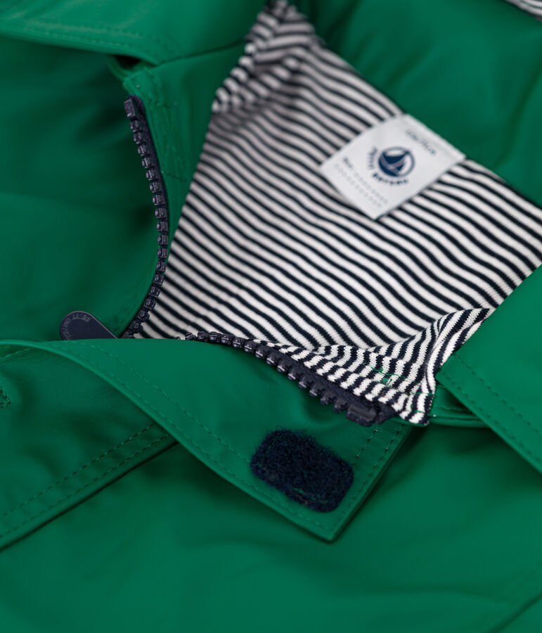 Ikonische Baby-Regenjacke gr&uuml;n JARDIN