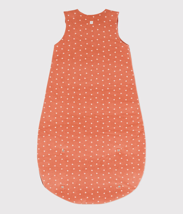 BABYSCHLAFSACK AUS NICKI MIT HERZMUSTER, TOG-WERT 2 rosa/naturfarben