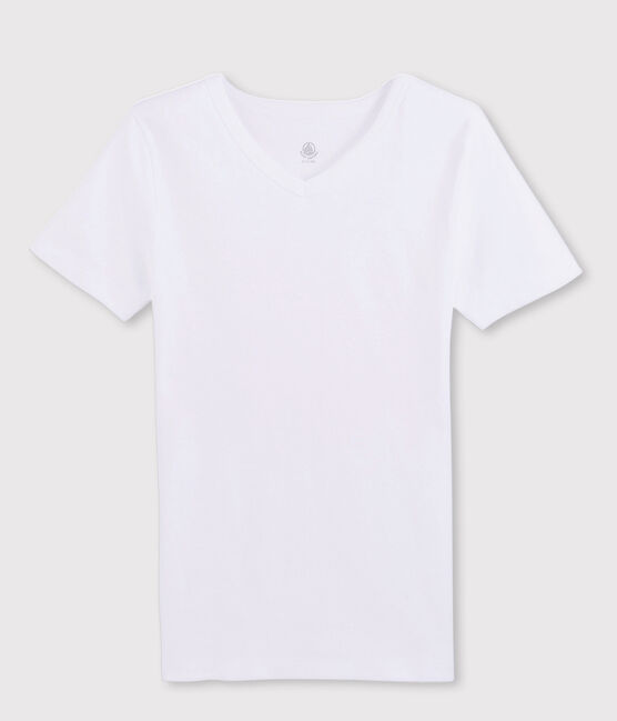 Kurzärmliges T-Shirt mit V-Ausschnitt weiss ECUME