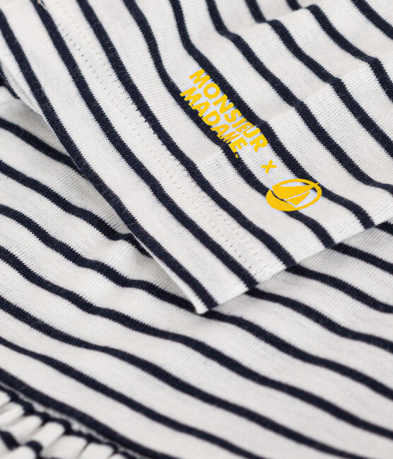 Kinder-Kleid Mr. Men und Little Miss aus Baumwolle für Mädchen weiss MARSHMALLOW/blau SMOKING