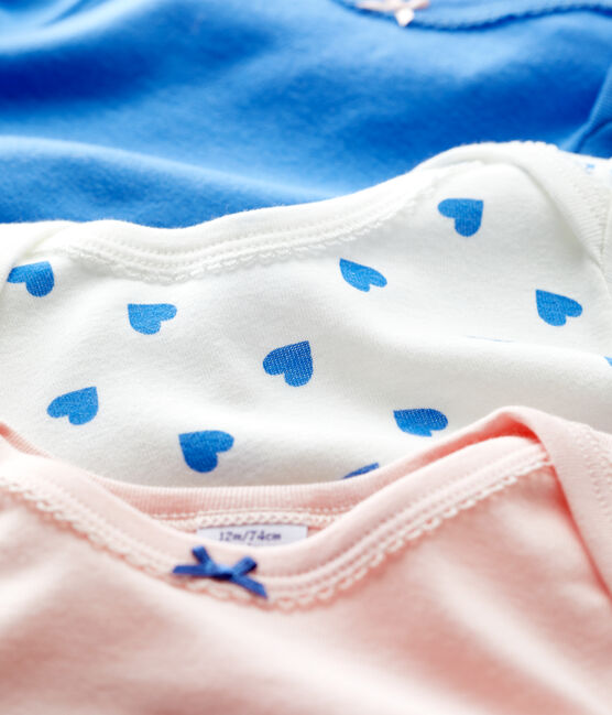 3er-Set langärmelige Bodys mit blauen Herzen variante 1