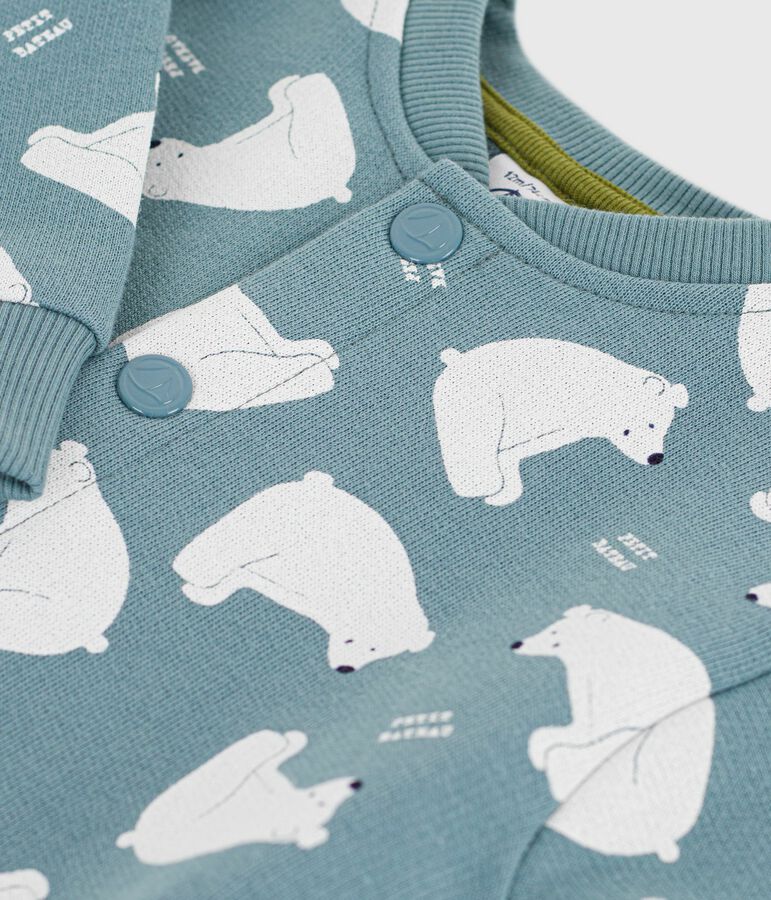 Langer Baby-Overall aus Baumwolle mit Eisb&auml;r-Motiv blau/vielfarbig