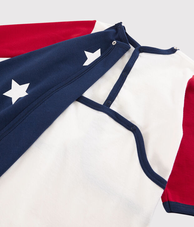 Verspielter Strampler im Super-Baby-Stil aus Baumwolle rot/weiss