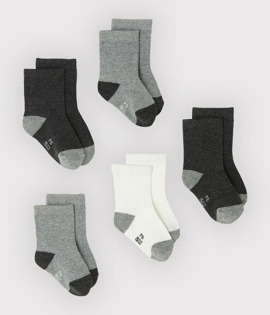 5er-Set Basic-Babystrümpfe Jungen grau CITY CHINE