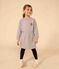Langärmeliges Kleid aus Molton für Mädchen grau CHATON CHINE