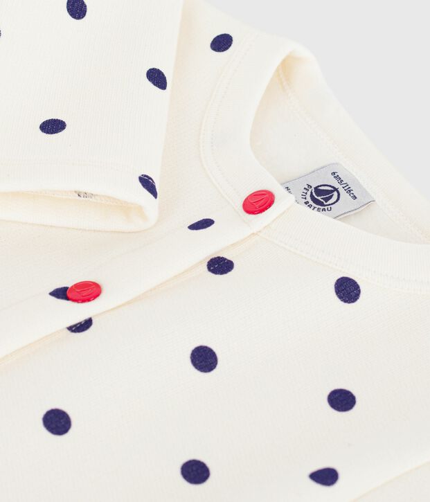 Kinder-Cardigan aus Baumwolle mit P&uuml;nktchen blau/blau