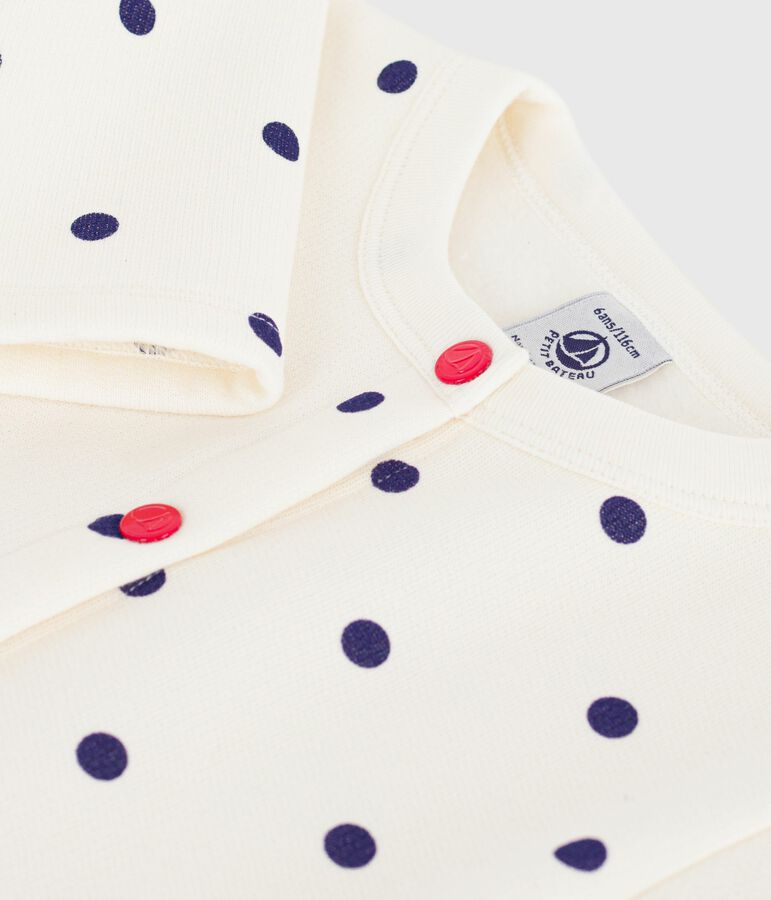 Kinder-Cardigan aus Baumwolle mit P&uuml;nktchen blau/blau