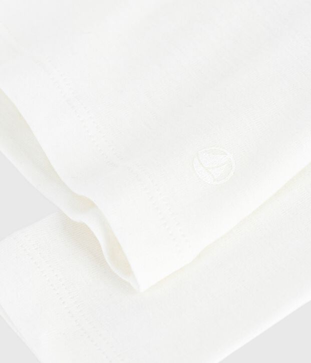 Lang&auml;rmeliges Kinder-T-Shirt aus einfarbiger Baumwolle weiss