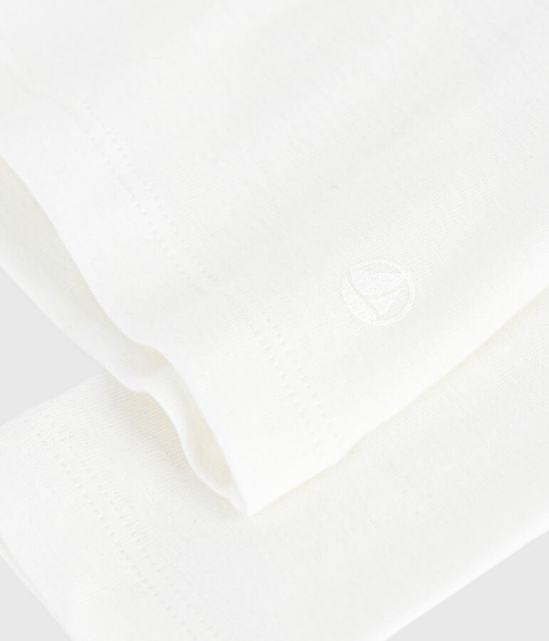 Lang&auml;rmeliges Kinder-T-Shirt aus einfarbiger Baumwolle weiss